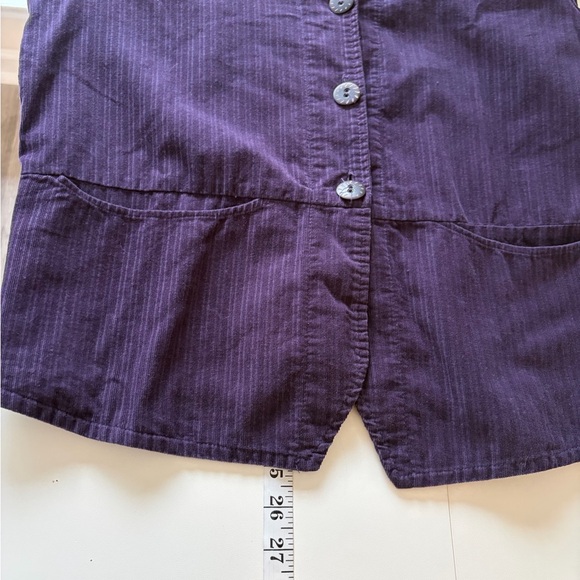 Flax Purple Pinstripe Micro Corduroy Jacket Size Small 100% Cotton Artsy Office - Picture 13 of 16